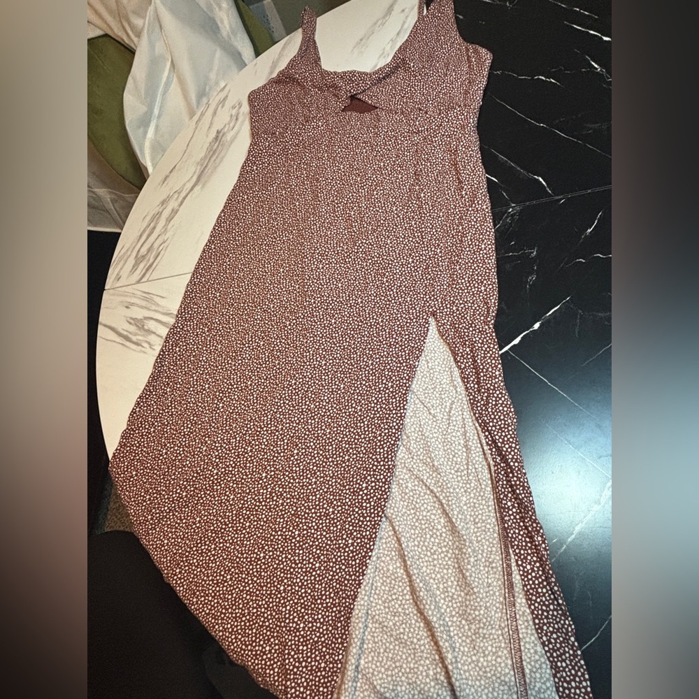 Abercrombie & Fitch Vintage Abercrombie & Fitch Women's Polka Slide Slit Dress - Picture 11 of 15